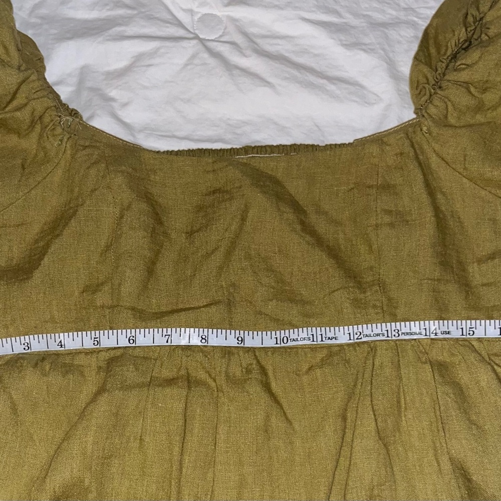 Solai the Label French Riviera Linen Dress in Olive, size XL - Picture 5 of 10